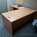 Heartwood Sugar Maple L Suite Desk w/ Dual Pedestal Storage